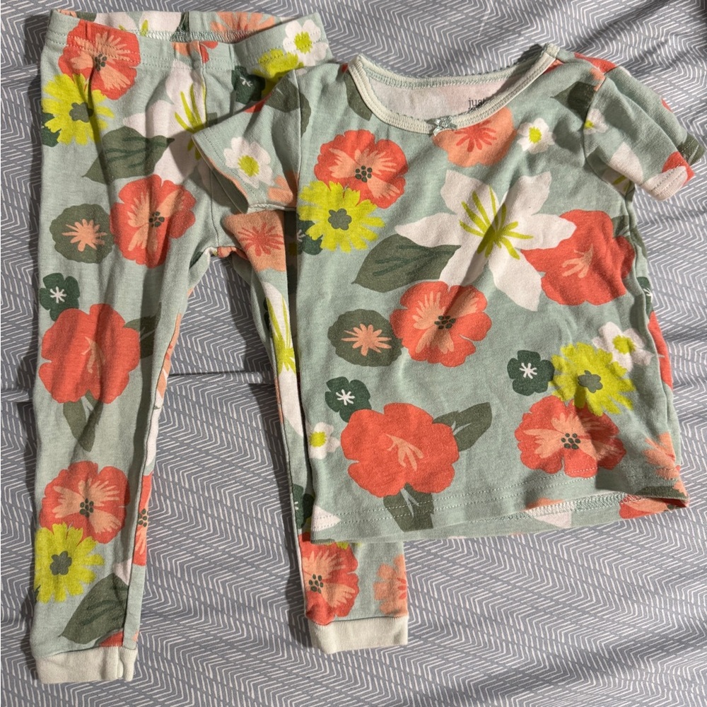 Carter’s Floral Girls Set - Green and Orange